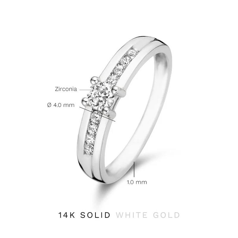 Isabel Bernard Saint Germain Estee 14 Karaat Witgouden Ring IB330073-50 (Maat: 50)