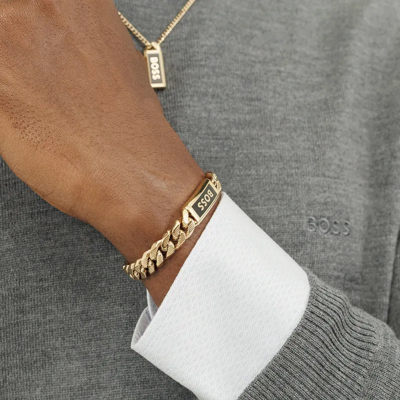 Hugo Boss Kassy Emblem Goudkleurige Armband HBJ1580680M