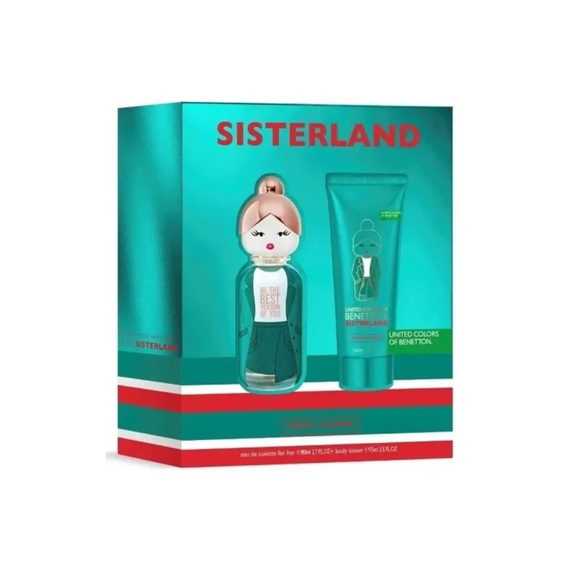 Benetton Sisterland Green Jasmine Set EDT 80 ML + B/L 75 ML