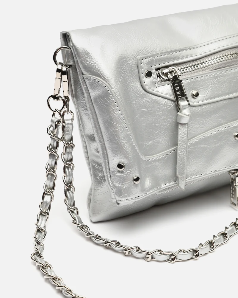Erosa bolso de hombro pequeño con asa bandolera extraíble y detalles metálicos ED.