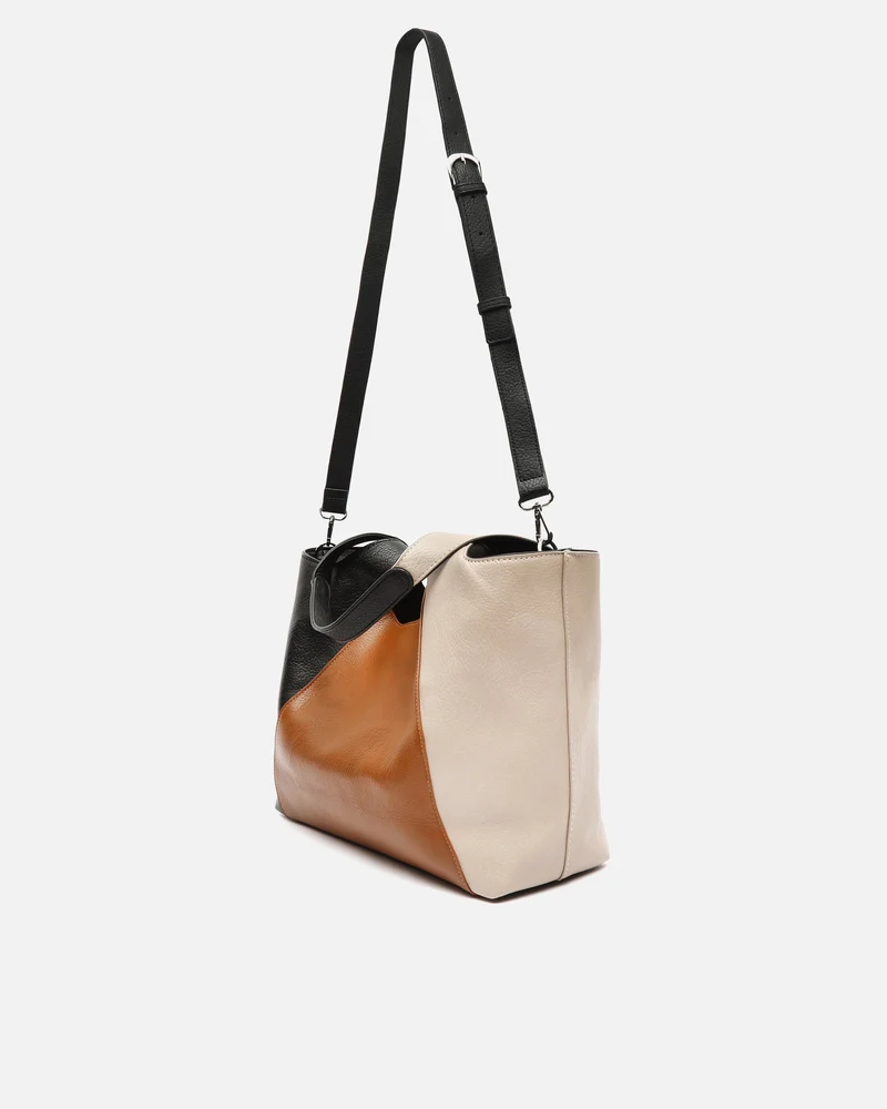 Miri-1 bolso de hombro tricolor con asa bandolera extraíble ED.