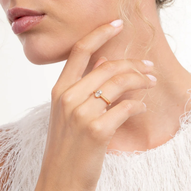 Isabel Bernard Le Marais Sophie 14 Karaat Gouden Ring Met Zirkonia Steen IB330116-58