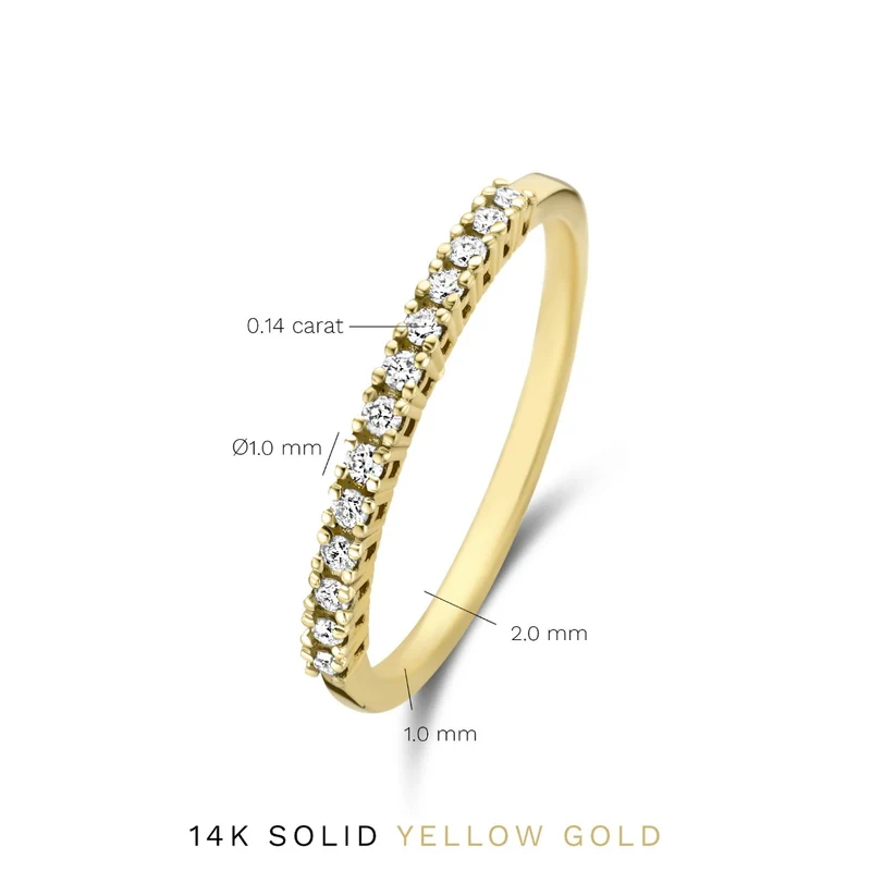 Isabel Bernard De la Paix Madeline 14 karaat gouden ring met diamant 0.18 ct IBD330023-54
