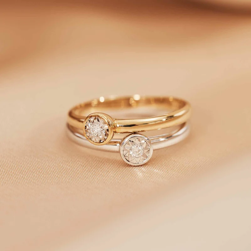 Isabel Bernard De la Paix Inaya 14 karaat gouden ring met diamant 0.03 ct IBD330025-48