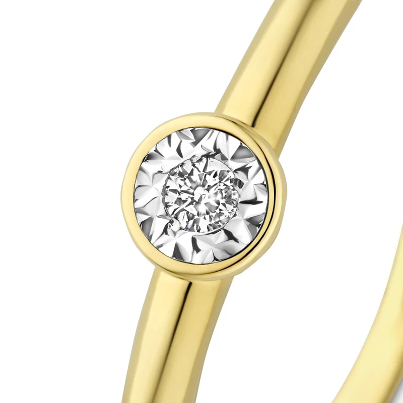 Isabel Bernard De la Paix Inaya 14 karaat gouden ring met diamant 0.03 ct IBD330025-48