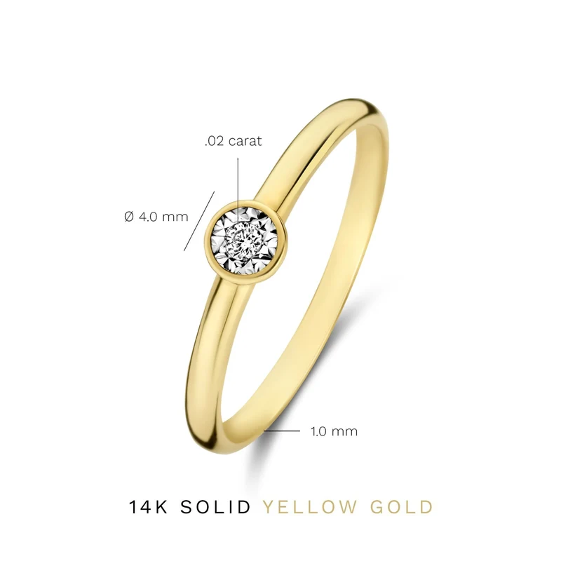 Isabel Bernard De la Paix Inaya 14 karaat gouden ring met diamant 0.03 ct IBD330025-48