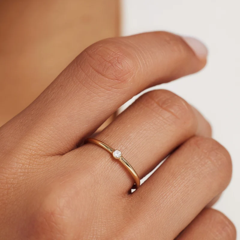 Isabel Bernard De La Paix Inaya 14 Karaat Gouden Ring | Diamant 0.01 ct | IBD330027-60