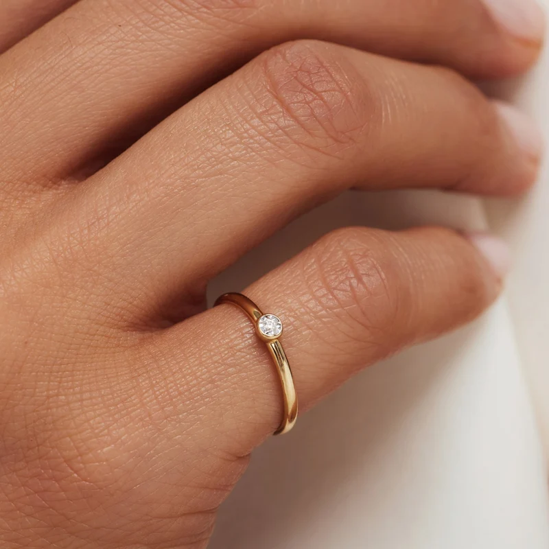 Isabel Bernard De La Paix Inaya 14 Karaat Gouden Ring | Diamant 0.01 ct | IBD330027-60