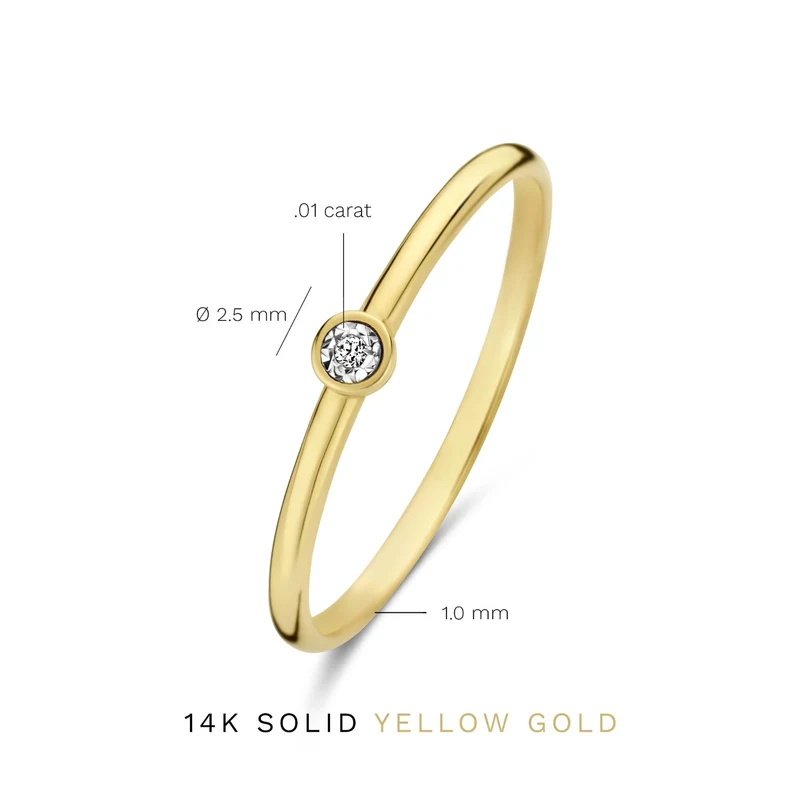 Isabel Bernard De La Paix Inaya 14 Karaat Gouden Ring | Diamant 0.01 ct | IBD330027-60