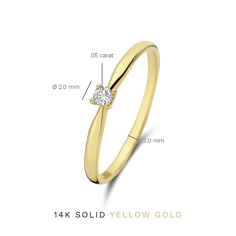Isabel Bernard De la Paix Céline 14 karaat gouden ring | diamant 0.05 ct | IBD330001-48