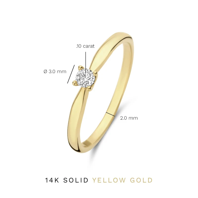 Isabel Bernard De la Paix Christine 14 karaat gouden ring | diamant 0.10 ct | IBD330003-56