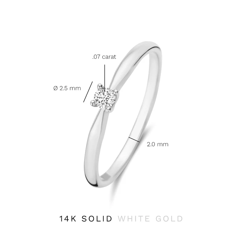 Isabel Bernard De la Paix Celesse 14 karaat witgouden ring | diamant 0.07 ct | IBD330005-54