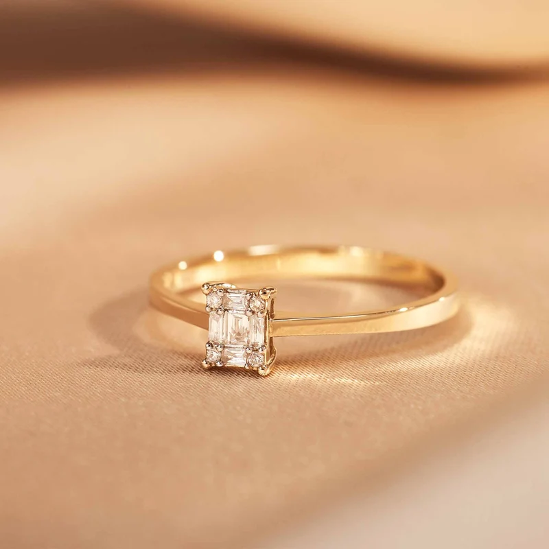 Isabel Bernard De la Paix Maxime 14 karaat gouden ring met diamant 0.13 ct IBD330022-60
