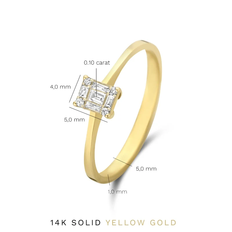 Isabel Bernard De la Paix Maxime 14 karaat gouden ring met diamant 0.13 ct IBD330022-60