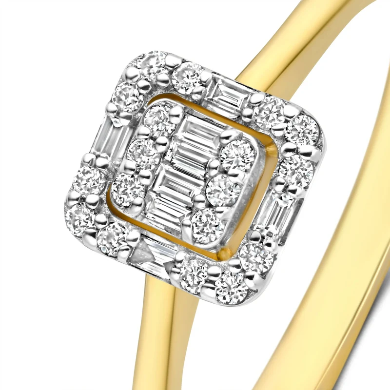 Isabel Bernard De la Paix Elena 14 karaat gouden ring met diamant 0.18 ct IBD330036-60