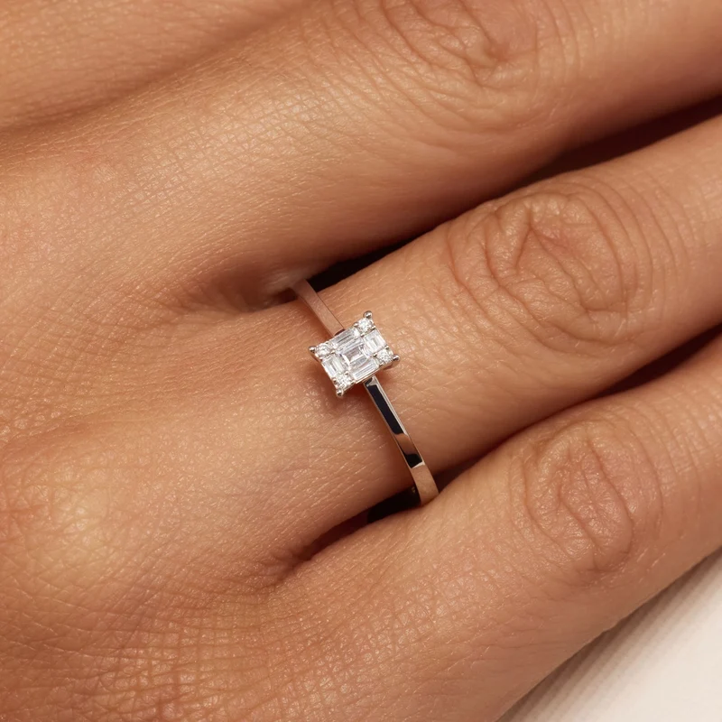 Isabel Bernard De la Paix Maxime 14 karaat witgouden ring met diamant 0.13 ct IBD330042-54