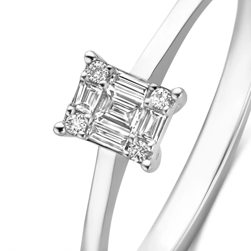 Isabel Bernard De la Paix Maxime 14 karaat witgouden ring met diamant 0.13 ct IBD330042-54