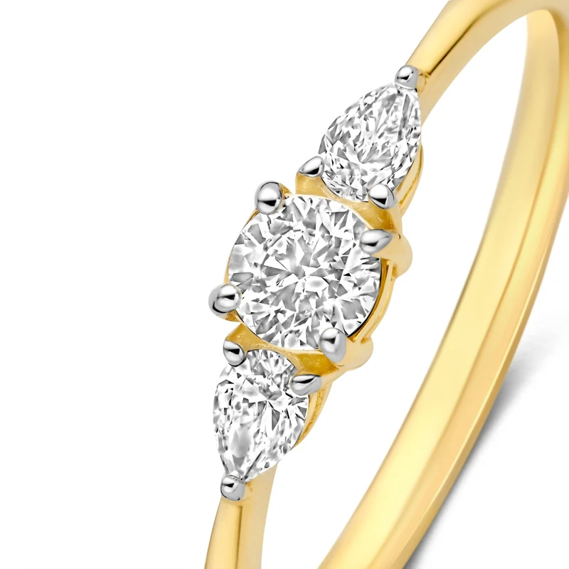 Isabel Bernard De la Paix Nancy 14 karat gold ring with diamond 0.32 carat IBD330041-60