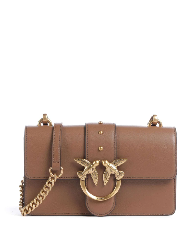 Pinko Love One Mini Bandolera marrone cognac/antique gold