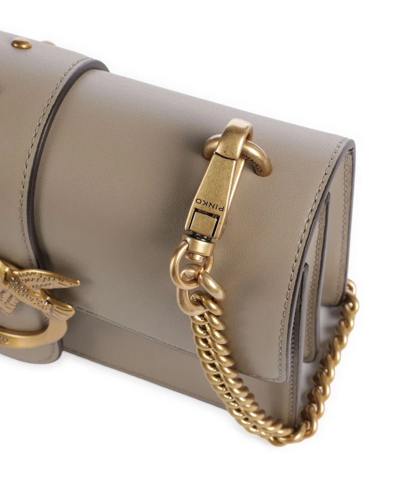 Pinko Love One Mini Bandolera grigio talpa/antique gold