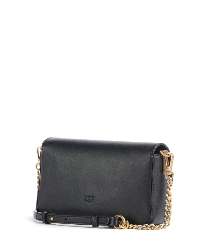Pinko Love One Mini Slouchy Bandolera nero/antique gold