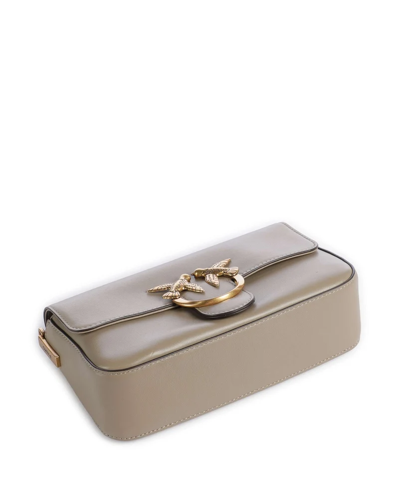 Pinko Love One Mini Slouchy Bandolera grigio talpa/antique gold