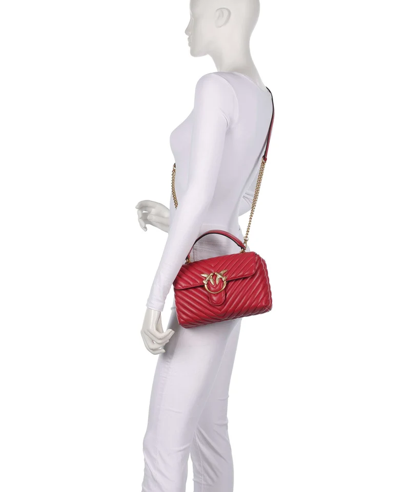 Pinko Love Lady Puff Mini Bolso de mano rosso rio/antique gold