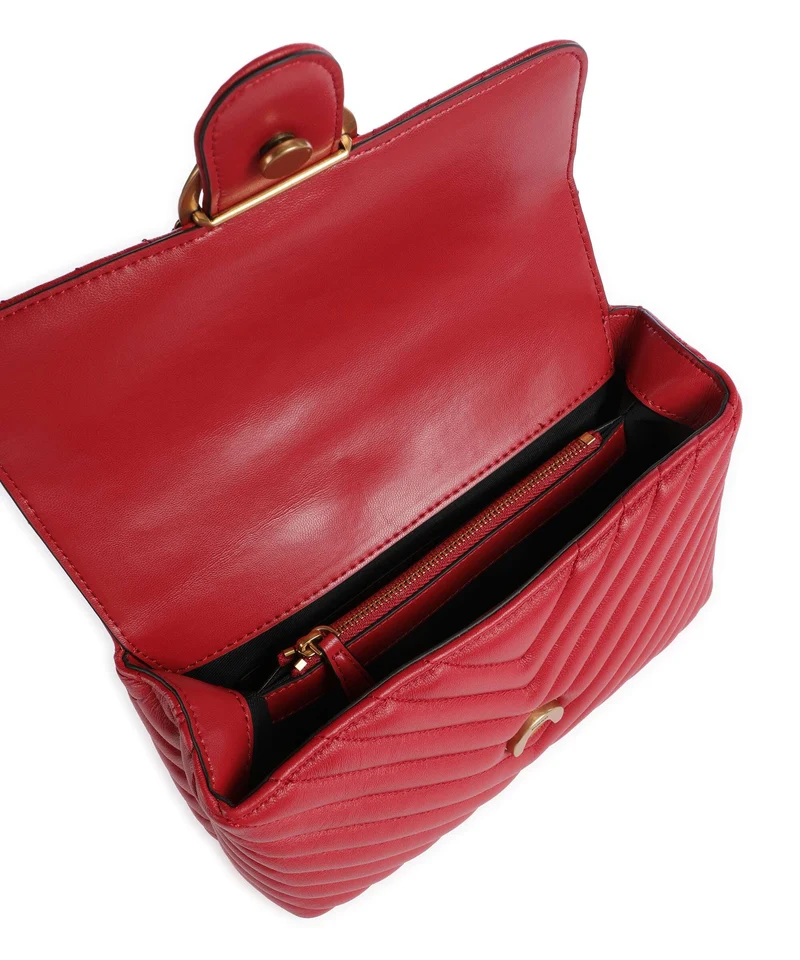 Pinko Love Lady Puff Mini Bolso de mano rosso rio/antique gold