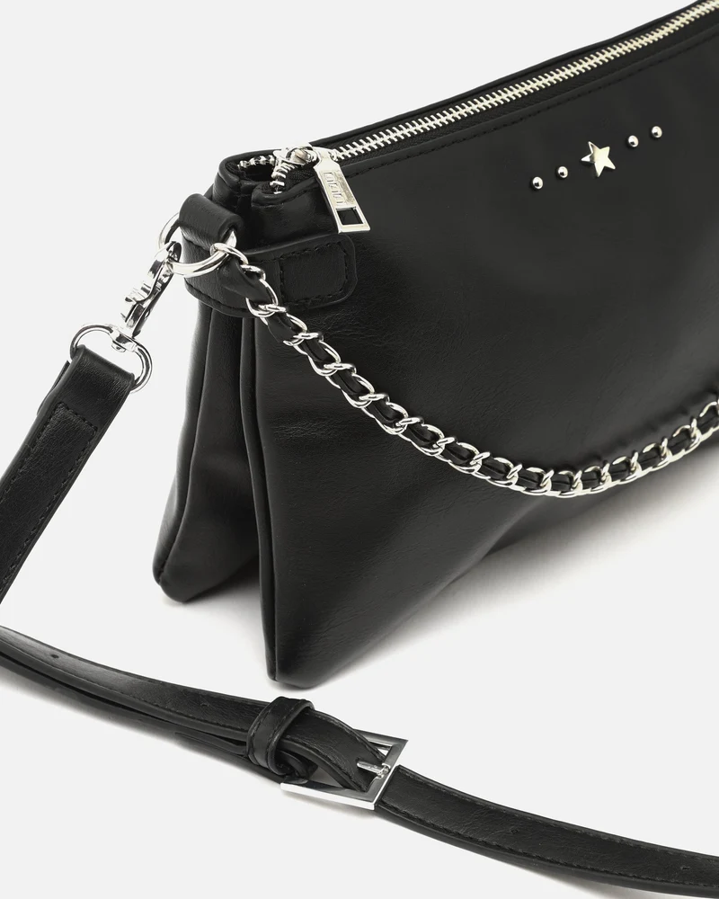 Nesco bolso bandolera pequeño con doble cadena extraíble y detalles metálicos ED.