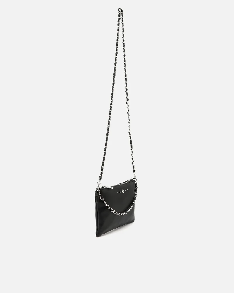Nescofi bolso bandolera de fiesta pequeño con doble cadena extraíble y detalles metálicos