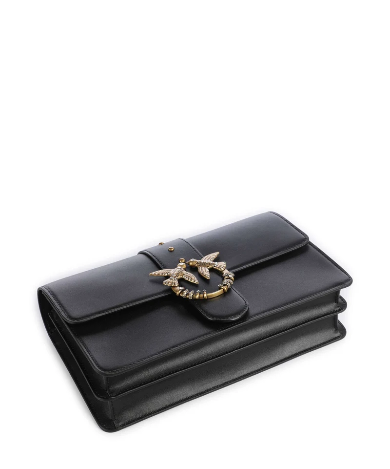 Pinko Love One Classic New Buckle Bandolera nero/antique gold