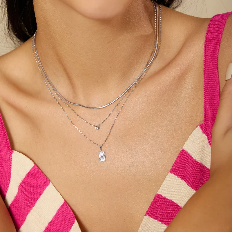 Ania Haie Sunny Sparkler Zilveren Pave Hanger Ketting AH-N064-01H