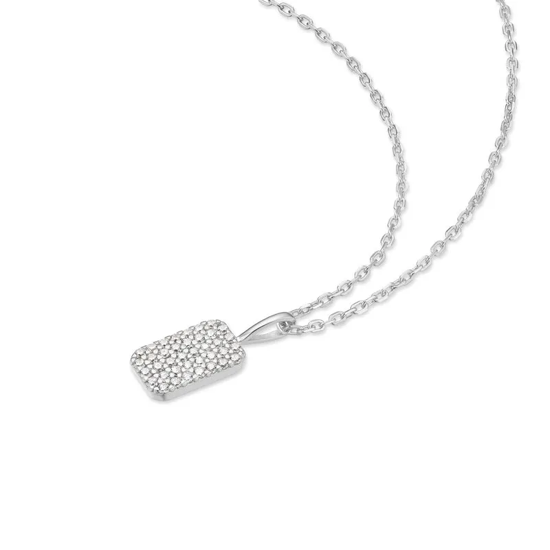 Ania Haie Sunny Sparkler Zilveren Pave Hanger Ketting AH-N064-01H