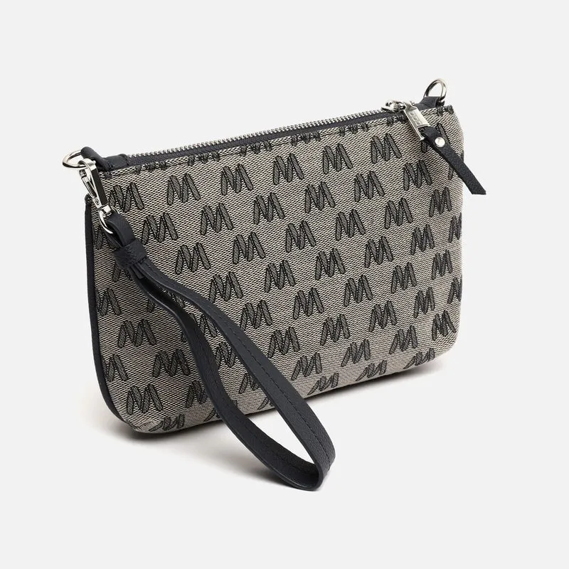 Mongra bolso bandolera pequeño con asa de mano y estampado monogram ED.