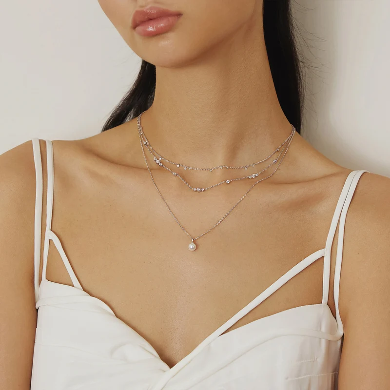 Ania Haie Miss Dainty 925 Sterling Silver Zirconia Necklace AH-N065-04H