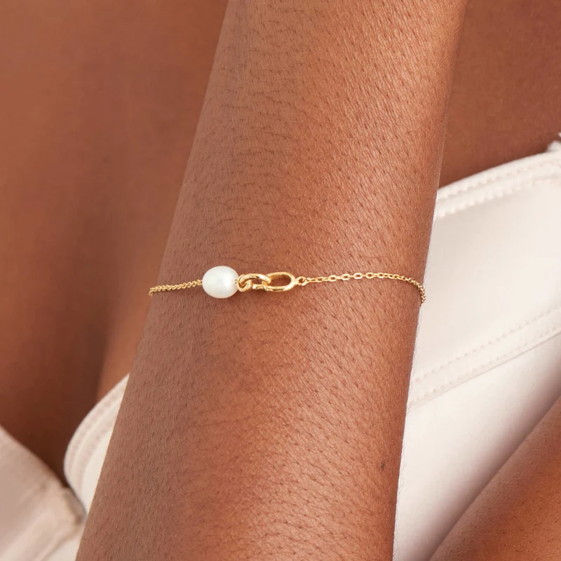 Ania Haie Pearl Power 925 Sterling Silver Gold-coloured Bracelet AH-B043-01G