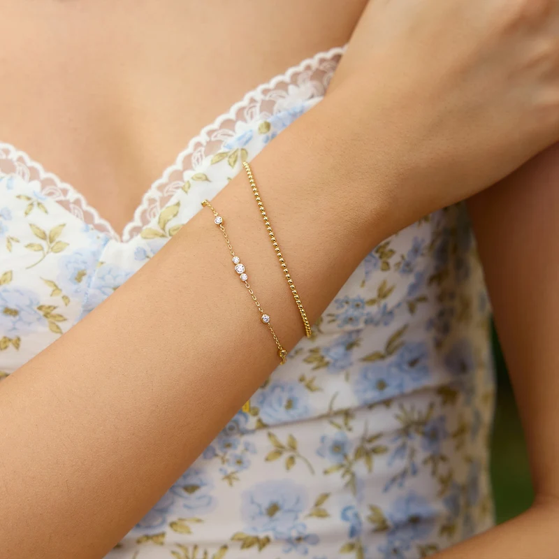 Ania Haie Miss Dainty Gold Coloured Zirconia Bracelet AH-B065-03G