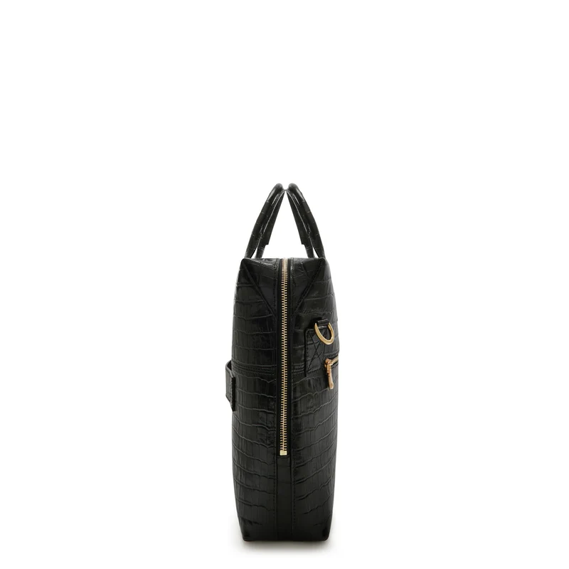 Isabel Bernard Honoré Anique Croco Zwarte Kalfsleren Handtas IB25072