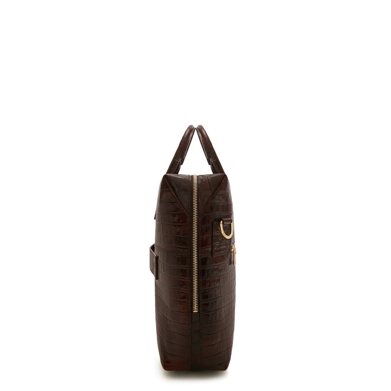 Isabel Bernard Honoré Anique Croco Bruine Kalfsleren Handtas IB25073