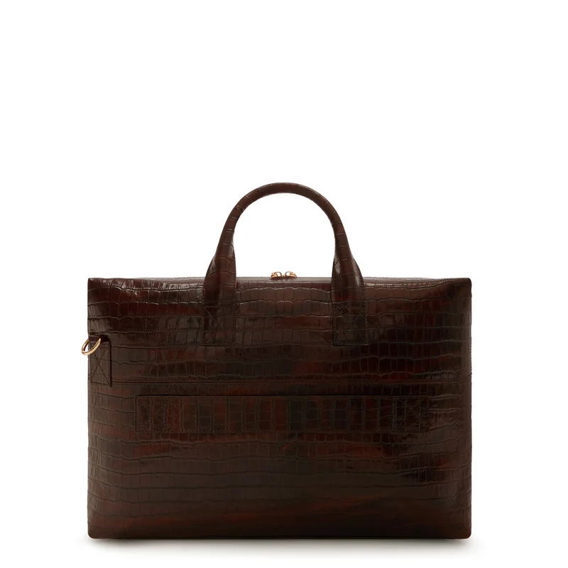 Isabel Bernard Honoré Anique Croco Bruine Kalfsleren Handtas IB25073