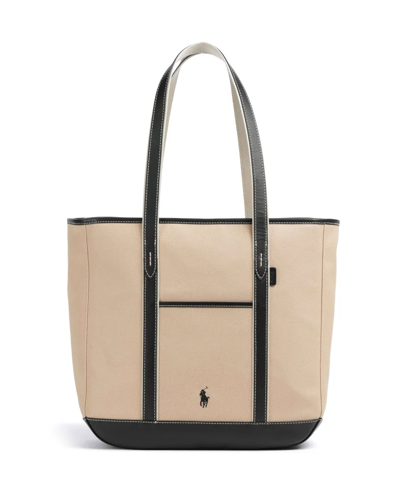 Polo Ralph Lauren Canvas Medium Bolsa shopping porcelain/black