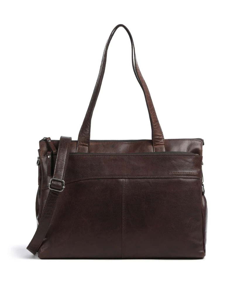 Spikes & Sparrow Bronco Yasmijn Bolsa shopping dark brown