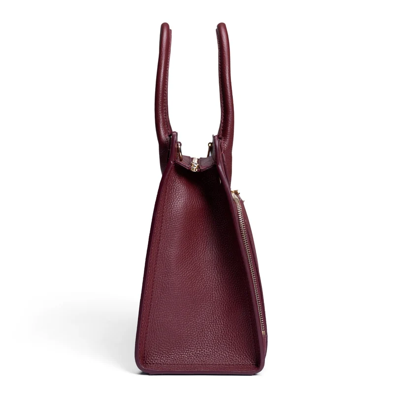 Isabel Bernard Honoré Nadine bordeauxrode kalfsleren handtas met 13 inch laptopvak IB25110-052-13
