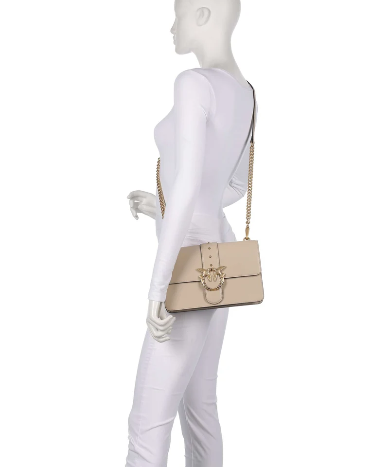 Pinko Love One Classic New Buckle Bandolera beige/grigio fumo/antique gold