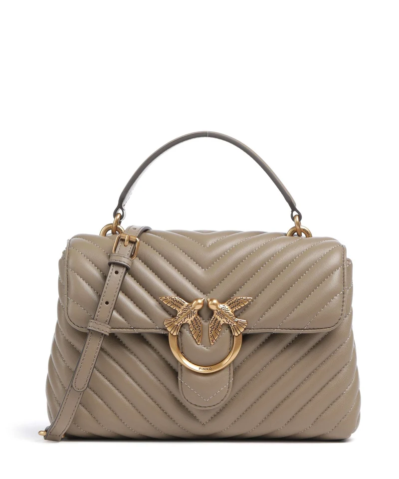 Pinko Love Lady Puff Mini Bolso de mano grigio talpa/antique gold