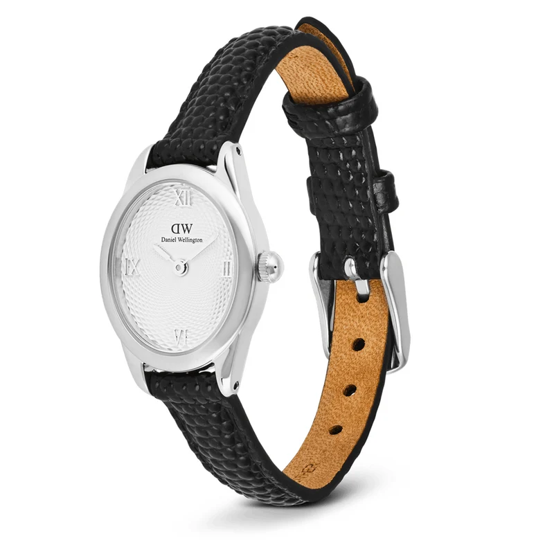Daniel Wellington Ophelia Mini Black Lizard Zilverkleurig Dameshorloge DW00100887