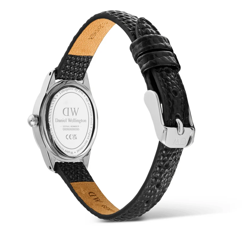 Daniel Wellington Ophelia Mini Black Lizard Zilverkleurig Dameshorloge DW00100887