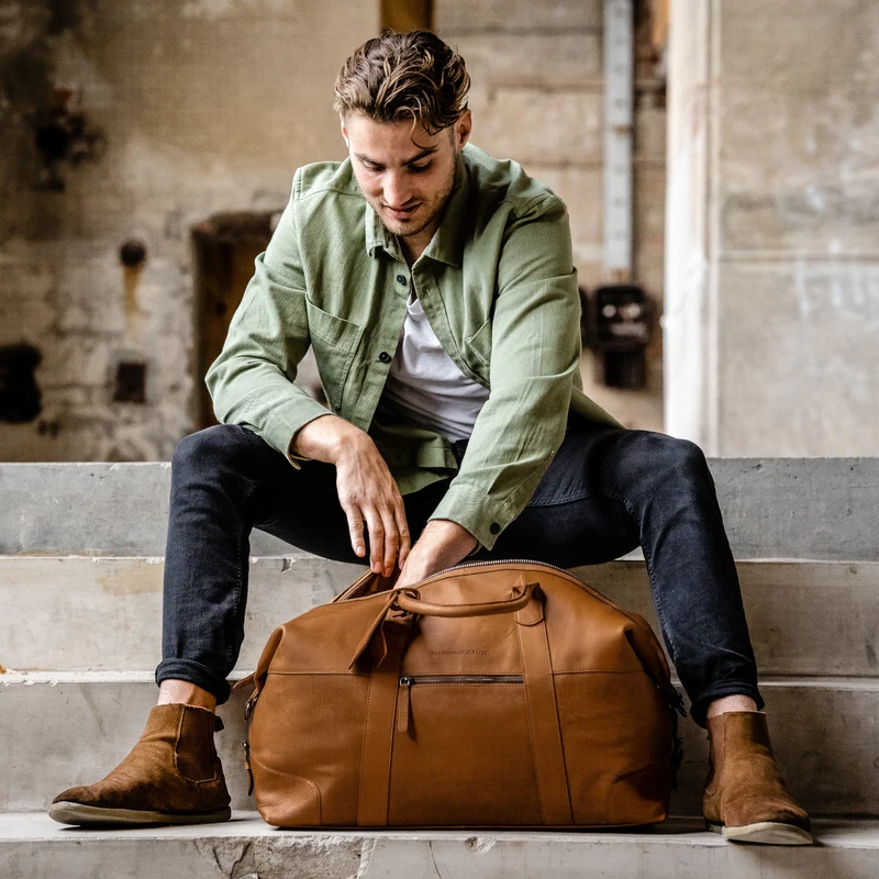 The Chesterfield Brand Portsmouth Cognac Leather Travel bag C20.001731