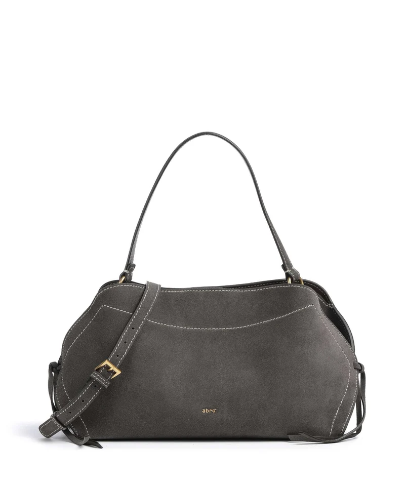 Abro Suede Necessity Small Bolso de hombro grey