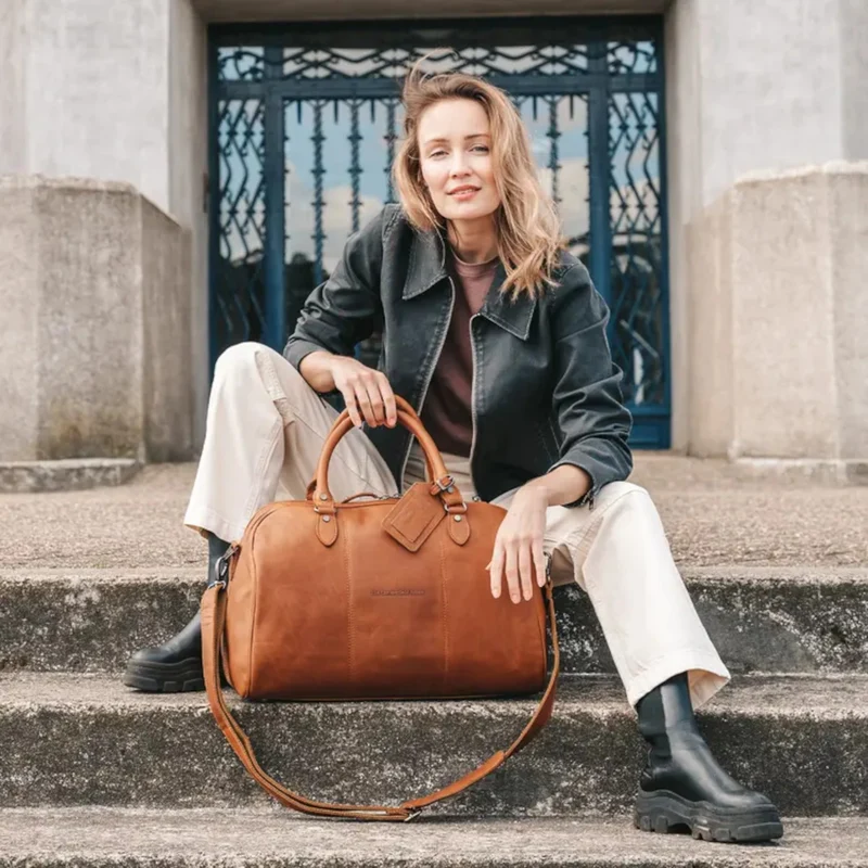 The Chesterfield Brand Liam Cognac Leather Travel bag C20.001331